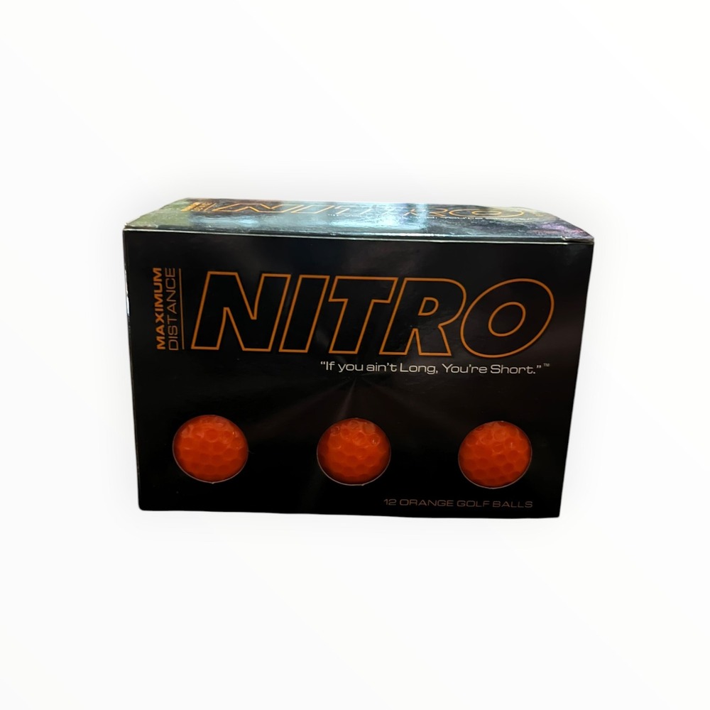 Nitro‎ Maximum Distance Golf Balls 12 Pack Orange Two Piece Tournament New